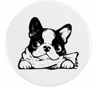 Azeeda 'French Bulldog In Scarf' Button/Lapel Badges (BB065529) | Pin Back Badges for Clothes, Bags, Accessories and Gifts