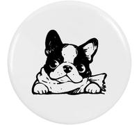 Azeeda 'French Bulldog In Scarf' Button/Lapel Badges (BB065529) | Pin Back Badges for Clothes, Bags, Accessories and Gifts