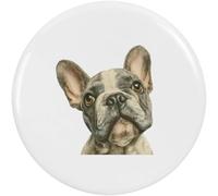 Azeeda 'French Bulldog Portrait' Button/Lapel Badges (BB065084) | Pin Back Badges for Clothes, Bags, Accessories and Gifts