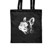 Azeeda 'French Bulldog Portrait' Classic Black Tote Shopper Bag (ZB00021694)