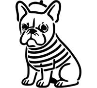 Azeeda 'French Bulldog' Reusable Stencil - Durable Decorative Template for Painting and Spraying on Walls, Tiles, Wood, Fabric & Craft Projects - M (A5) (WS00061058)