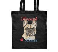 Azeeda 'French Kisses' Classic Black Tote Shopper Bag (ZB00027930)