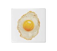 Azeeda 'Fried Egg Top View' 108mm Square Ceramic Tile (TD00037150)