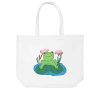 Azeeda 'Frog On A Lily Pad' Tote Shopping Bag For Life (BG00082490)