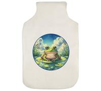 Azeeda 'Frog On Lily Pad' Hot Water Bottle Cover (HW00042556)