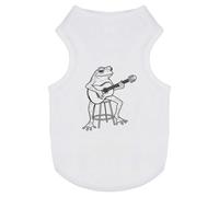 Azeeda 'Frog Playing Guitar' Pet Dog/Cat T-Shirt, S (PT00181077)