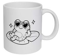 Azeeda 'Frog Wearing Sunglasses' Ceramic Mug - 320ml (11oz) (MG00113320) | Coffee / Tea Cup for Home, Office, Hot Drinks and Gifts