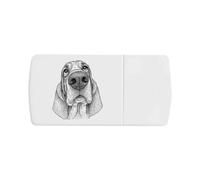 Azeeda 'Funny Basset Hound Portrait' Pill Box with Tablet Splitter (PI00042176)