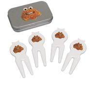 Azeeda 'Funny Beans on Toast Monster' Golf Divot Tool/Repair Fork Gift Set (GO00097492)