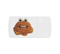 Azeeda 'Funny Beans on Toast Monster' Pill Box with Tablet Splitter (PI00044396)