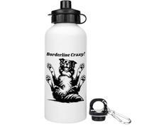 Azeeda 'Funny Border Collie' Water Bottle - 600ml (WT00092016) | Lightweight Drinks Flask for Work, Sports, Gym, Travel and Outdoors