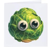 Azeeda 'Funny Brussels Sprout' Greeting Card - Square (GC00081535)