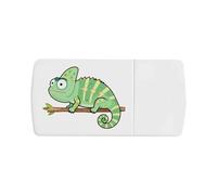 Azeeda 'Funny Cartoon Chameleon' Pill Box with Tablet Splitter (PI00040447)