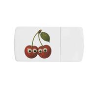 Azeeda 'Funny Cherries ' Pill Box with Tablet Splitter (PI00039606)