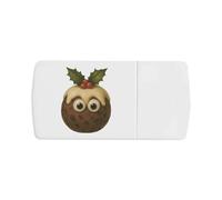 Azeeda 'Funny Christmas Pudding' Pill Box with Tablet Splitter (PI00039705)