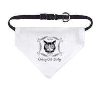 Azeeda 'Funny Crazy Cat Lady' Pet Bandana - White, S (PD00082993)