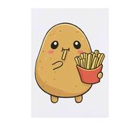 Azeeda 'Funny Cute Potato Eating Chips' Temporary Tattoo - Water Resistant, Skin-Safe, Non-Toxic Transfer (TO00103035)
