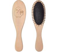 Azeeda 'Funny Cute Potato Eating Chips' Wooden Hairbrush (HA00064028)