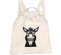 Azeeda 'Funny Donkey Face' Canvas Rucksack/Backpack (RK00049124)