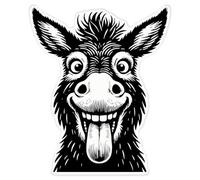 Azeeda 'Funny Donkey Face' Clear Premium Vinyl Decal Stickers - Waterproof, Durable & Easy to Apply - for Car Bumpers, Windows, Bins & More - XL (460mm) (DC00175452)