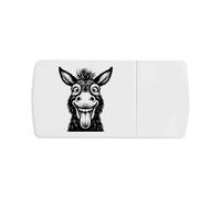 Azeeda 'Funny Donkey Face' Pill Box with Tablet Splitter (PI00044802)