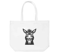 Azeeda 'Funny Donkey Face' Tote Shopping Bag For Life (BG00092989)