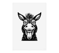 Azeeda 'Funny Donkey Face' Wall Art Poster Print - Unframed Artwork for Home Decor - A4 Portrait (PP00370710)