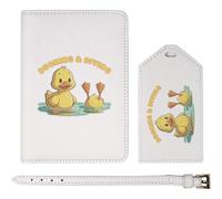 Azeeda 'Funny Ducks' Passport Travel Set - White (PA00046516)