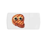 Azeeda 'Funny Face Pork Chop' Pill Box with Tablet Splitter (PI00039797)