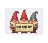 Azeeda 'Funny Gnomes No Entry' Temporary Tattoo - Water Resistant, Skin-Safe, Non-Toxic Transfer (TO00093779)