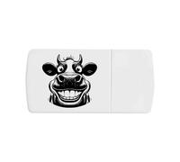 Azeeda 'Funny Grinning Cow' Pill Box with Tablet Splitter (PI00040079)
