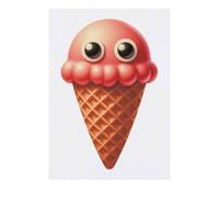 Azeeda 'Funny Ice Cream Cone' Temporary Tattoo - Water Resistant, Skin-Safe, Non-Toxic Transfer (TO00090411)