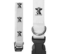 Azeeda 'Funny Mad Cow' Dog Collar - White, L (PR00085006)
