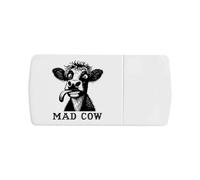 Azeeda 'Funny Mad Cow' Pill Box with Tablet Splitter (PI00044809)