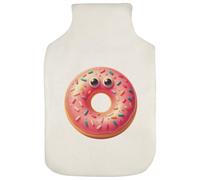 Azeeda 'Funny Pink Doughnut' Hot Water Bottle Cover (HW00043911)