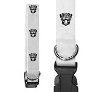 Azeeda 'Funny Pug Face' Dog Collar - White, S (PR00085011)
