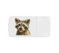 Azeeda 'Funny Raccoon' Pill Box with Tablet Splitter (PI00043506)