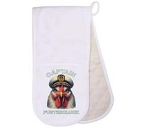 Azeeda 'Funny Rooster Wearing Navy Hat' Double Oven Glove/Mitt (OG00061602)