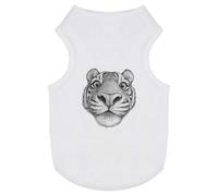 Azeeda 'Funny Tiger' Pet T-Shirt - White, S (PT00187497)
