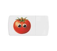 Azeeda 'Funny Tomato Face' Pill Box with Tablet Splitter (PI00037365)