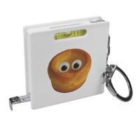 Azeeda 'Funny Yorkshire pudding' Keyring Tape Measure (KM00048278) | Mini Measuring Tool / Spirit Level for DIY, Work, Bags and Keys