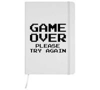 Azeeda 'Game Over' Ruled Notebook - White, A5 (NB00099865)