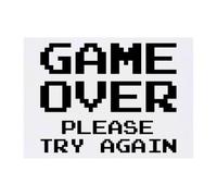 Azeeda 'Game Over' Temporary Tattoo - A6 (TO00108211) | Water Resistant Skin Safe Transfer for Parties, Costumes and Gifts