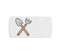 Azeeda 'Garden Shovel & Rake' Pill Box with Tablet Splitter (PI00041977)