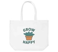 Azeeda 'Gardening Grow Happy' Tote Shopping Bag For Life (BG00084693)