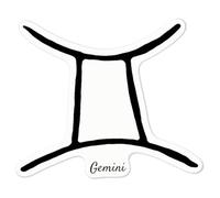 Azeeda 'Gemini Zodiac Symbol' White Premium Vinyl Decal Sticker - Waterproof, Durable & Easy to Apply - Ideal for Car Bumpers, Windows, Bins and More - Medium (100mm) (DW00104993)