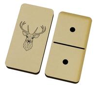 Azeeda 'Geometric Deer Head' Domino Set & Box (DM00055316)