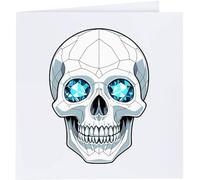 Azeeda 'Geometric Sapphire Eyed Skull' Blank Greeting Card (GC00088555)