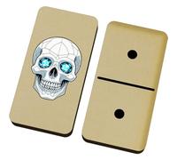 Azeeda 'Geometric Sapphire Eyed Skull' Domino Set & Box (DM00054877)