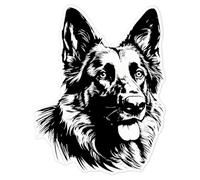 Azeeda 'German Shepherd ' Clear Premium Vinyl Decal Stickers - Waterproof, Durable & Easy to Apply - for Car Bumpers, Windows, Bins & More - Large (210mm) (DC00122138)